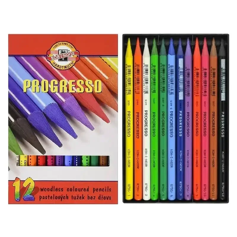Pastelky Progresso - KOH-I-NOOR - 12 barev