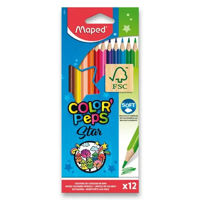 Trojhranné pastelky MAPED - 12 barev