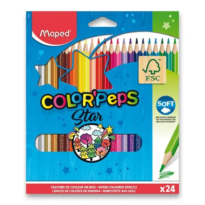 Trojhranné pastelky MAPED - 24 barev