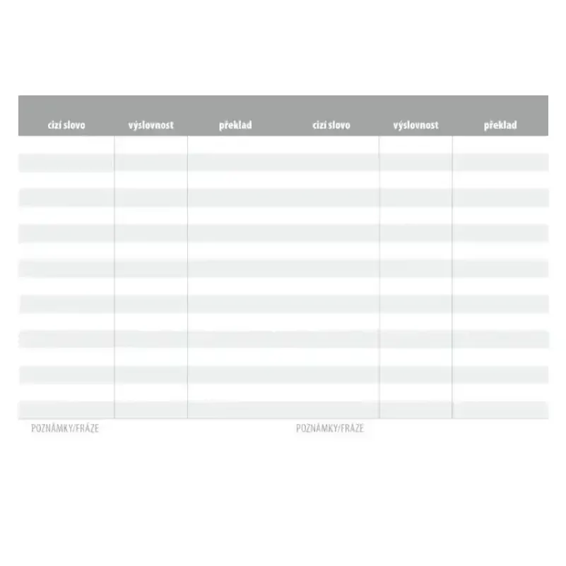 Školní sešit na slovíčka • A6 - Notýsek • 28 listů