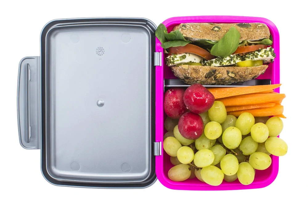 Zdravá sváča komplet box FLUO fialová/nerez