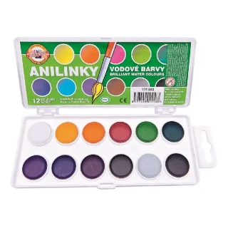 Anilinky - vodové barvy KOH-I-NOOR - 12 barev