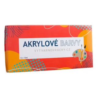 Akrylové barvy - 12 barev, 12 ml
