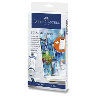 Akrylové barvy FABER-CASTELL - 12 barev