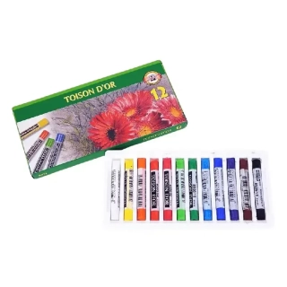 Prašné pastely / suchá křída TOISON D'OR - KOH-I-NOOR - 12 barev 