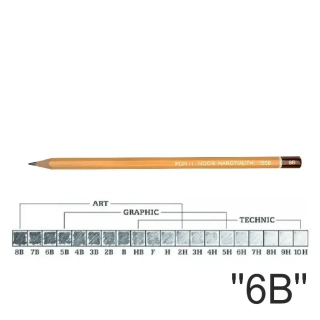Tužka grafitová 1500 6B Koh-i-Noor