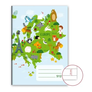 Školní sešit 512 • A5 - malý • 10 listů • linkovaný - 16 mm