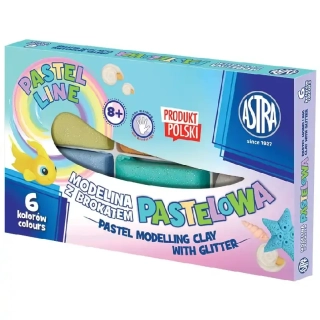 modelína ASTRA teplem tvrditelná 6 barev - PASTEL GLITTER