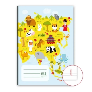 Školní sešit 512 s dvěma pomocnými linkami • A5 - malý • 10 listů • linkovaný - 16 mm