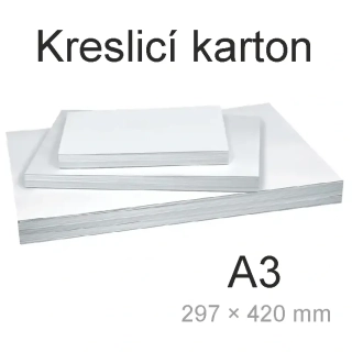 Kreslící karton - čtvrtka A3 - 297 x 420 mm • 220g