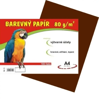 Barevný papír A4 - hnědý