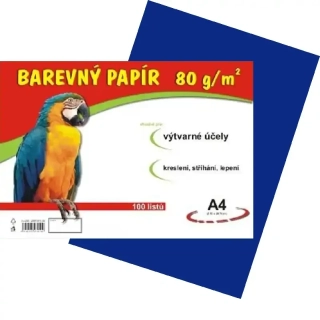 Barevný papír A4 - tmavě modrý