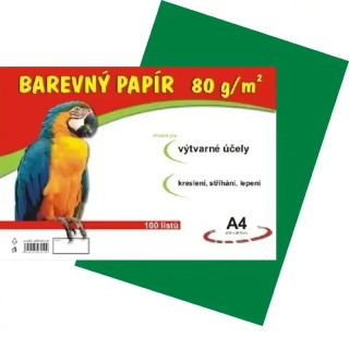 Barevný papír A4 - tmavě zelený