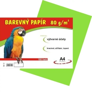 Barevný papír A4 - světle zelený