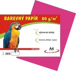 Barevný papír A4 - růžový