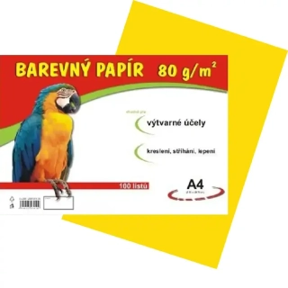 Barevný papír A4 - žlutý