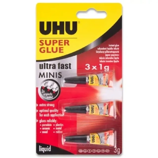 Vteřinové lepidlo UHU Super glue mini - 3x1 g