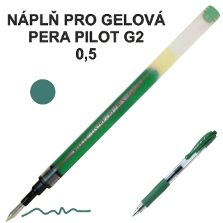 Náplň pro gelová pera PILOT G-2, 0.5 - zelená