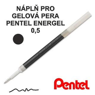 Náplň do gelového pera PENTEL Energel, 0.5 - černá