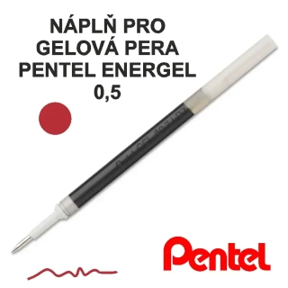 Náplň do gelového pera PENTEL Energel, 0.5 - červená