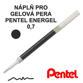Náplň do gelového pera PENTEL Energel, 0.7 - černá