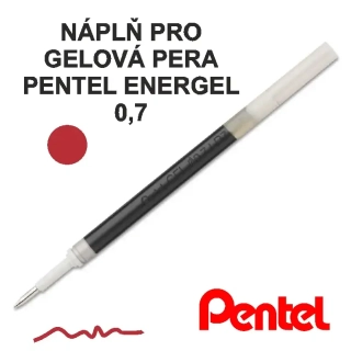Náplň do gelového pera PENTEL Energel, 0.7 - červená