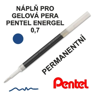 Náplň do gelového pera PENTEL Energel PERMANENT, 0.7 - modrá