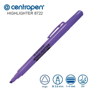 Zvýrazňovač 8722 - Fialový - Centropen Highlighter