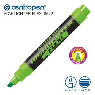 Zvýrazňovač 8542 - Zelený - Centropen Highlighter FLEXI