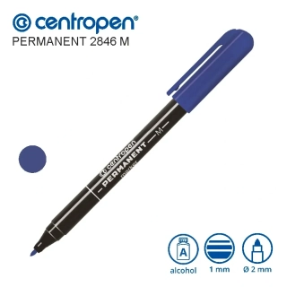 Permanentní popisovač Centropen 2846 M – modrý, 1 mm