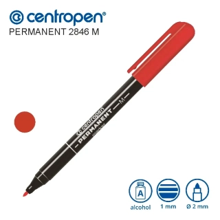 Permanentní popisovač Centropen 2846 M – červený 1 mm