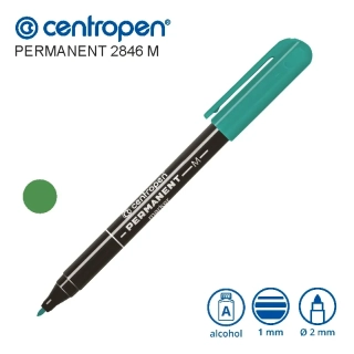 Permanentní popisovač Centropen 2846 M – zelený 1 mm