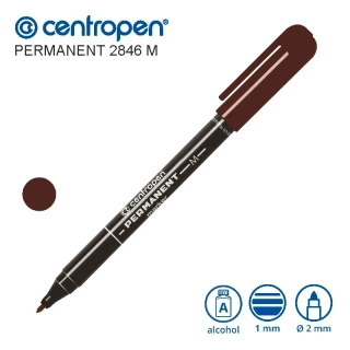Permanentní popisovač Centropen 2846 M – hnědý 1 mm