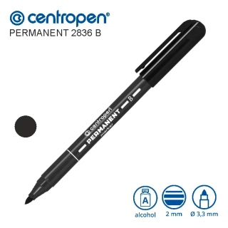 Permanentní popisovač Centropen 2836 B – černý, 2 mm