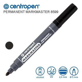 Permanentní popisovač Centropen Markmaster 8599 – černý, kulatý hrot 2,5 mm