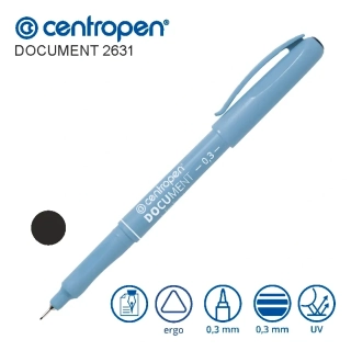 Centropen Document 2631 – liner, černý, hrot 0,3 mm