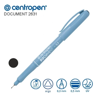 Centropen Document 2631 – liner, černý, hrot 0,5 mm