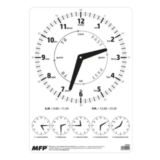 Papírové školní hodiny v Angličtině