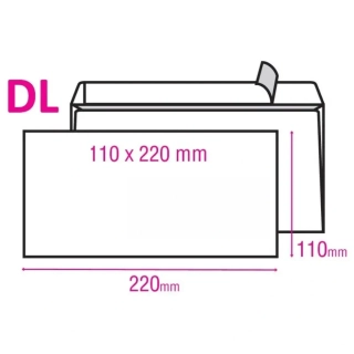 Poštovní obálka DL s krycí páskou - 110x220 mm