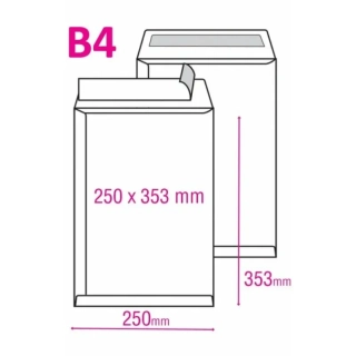 Poštovní obálka B4 s krycí páskou - 250x350 mm