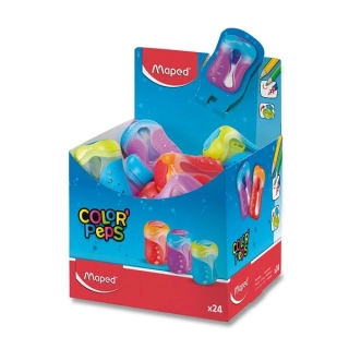 Ořezávátko Maped Color Peps - s odpadní nádobkou - 2 otvory, mix barev