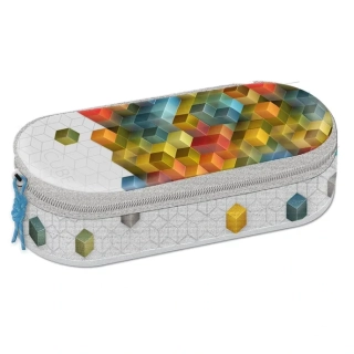 Penál oválný barevné kostky