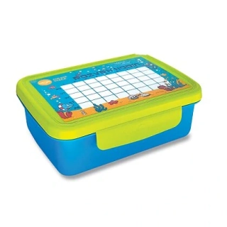 Svačinový box Zdravá sváča - modrý/ zelený